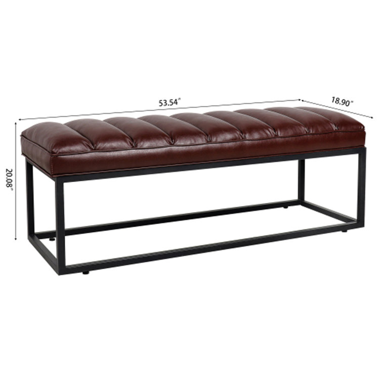 17 Stories Faux Leather Bench Wayfair